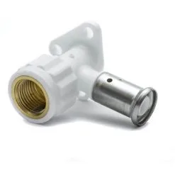 HENCO Applique 56mm PVDF Blanc Multicouche à Sertir TH Ou BE Femelle 1/2 - Ø16x2.0