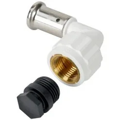 HENCO Coude 90° Femelle PVDF Blanc Multicouche à Sertir TH Ou BE Ø20x2.0-1/2