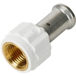HENCO Raccord Droit Femelle PVDF Blanc Multicouche à Sertir TH Ou BE Ø26x3.0-3/4