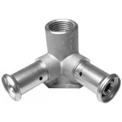 HENCO Applique Double 52mm Laiton Multicouche à Sertir TH Ou BE Femelle 1/2 - Ø16x2.0