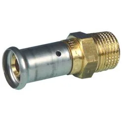 HENCO Raccord Droit Mâle Laiton Multicouche à Sertir TH Ou BE Ø16x2.0-1/2