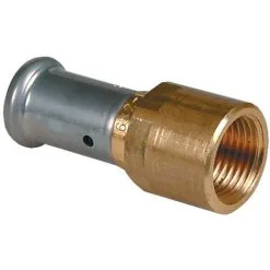 HENCO Raccord Droit Femelle Laiton Multicouche à Sertir BE Ø32x3.0-1''1/4
